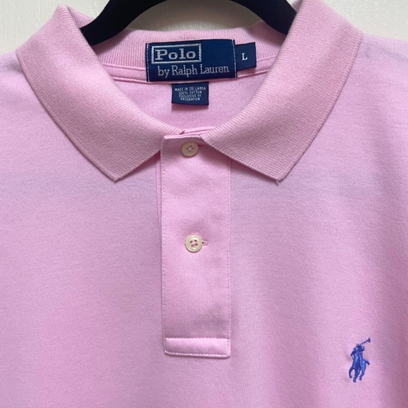 Polo Ralph Lauren Pink Classic Fit Polo Shirt L Vintage Preppy Old Money Golf - Picture 3 of 13
